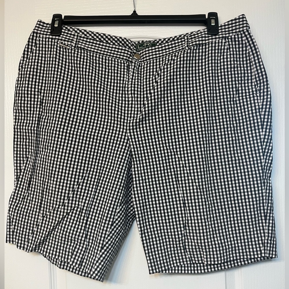 Ralph Lauren Active Black and White Houndstooth Women Shorts Size 20W